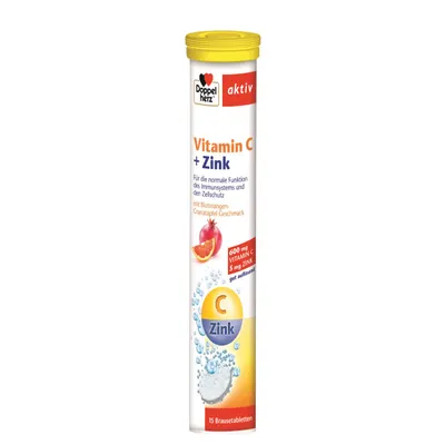 Vitamina C + Zinc, Doppelherz Aktiv | 15 comprimate efervescente