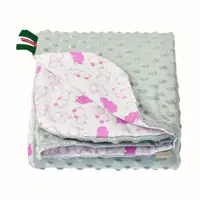 Paturica Minky pentru copii 75x75 cm Grey with Hippo