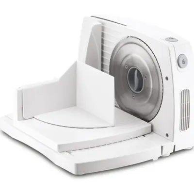 Feliator Zelmer ZFS1016, 150W, dimensiunea lamei 170 mm, protectie impotriva pornirii accidentale, tava detasabila pentru alimente, lama otel inoxdabil, Alb