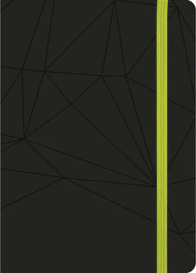 Carnețel Lastva Black - A5, 96 coli de hârtie, negru cu elastic verde