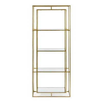 Bibliotecă aurie din oțel 68x172,5x28 cm Elenor – Bizzotto