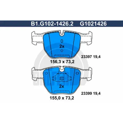 Set placute frana, frana disc GALFER B1.G102-1426.2