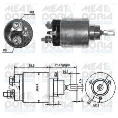 Solenoid Electromotor Potrivit Citroen Ax, Berlingo, Berlingo Multispace, Berlingo Minivan, Bx, C15 Minivan, C2, C3 I, C3 Ii, C3 Pluriel, C4, C4 Grand Picasso I, C4 I 1.0-1.6d 10.82