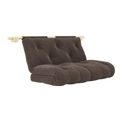 Canapea maro închis extensibilă cu tapițerie din catifea reiată 135 cm Hooked – Karup Design