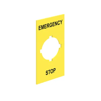 Plastic Disk For Mushroom Head Pushbuttons, Emergency Stop Adhesive Label, Size 34.5x65mm/1.36x2.56in