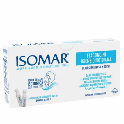 Picaturi pentru nas si ochi cu apa de mare izotonica 6+, 20 monodoze x 5ml, Isomar
