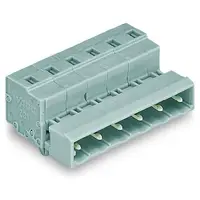 1-conductor male connector; Snap-in mounting feet; 2.5 mm²; Pin spacing 7.5 mm; 3-pole; 2,50 mm²; gray