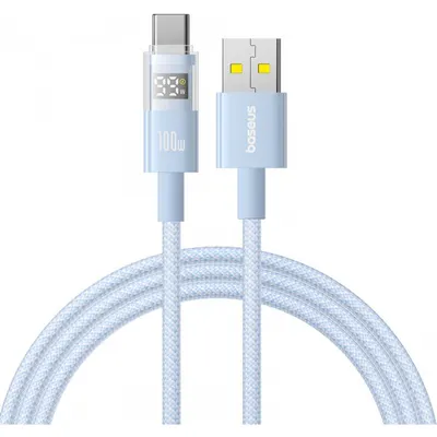 Cablu Date si Incarcare USB-A - USB-C Baseus Display 2, 100W, 2m, Albastru P10382701311-01