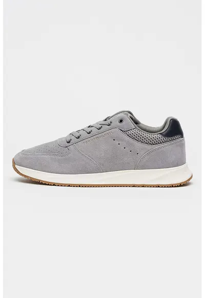 Pantofi sport din piele intoarsa cu detalii perforate Newport - Gri cenusiu