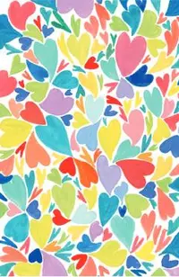 Felicitare: Inimi colorate