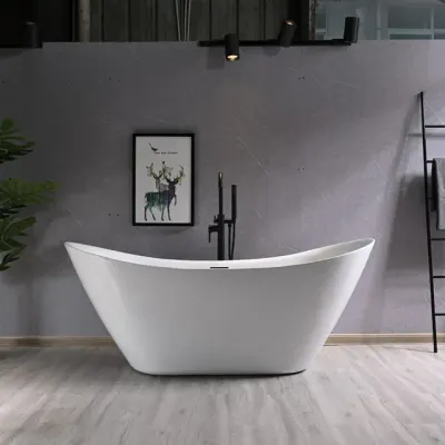 Cada baie freestanding slim 150 x 77 cm, ovala cu preaplin, Bella Foglia