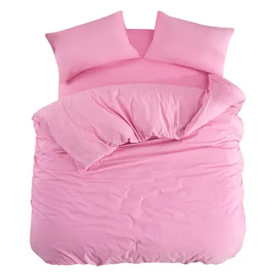Lenjerie de pat roz pentru pat dublu, extinsă cu cearceaf inclus, cu 4 piese 200x220 cm Classic – Mila Home