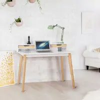 Birou modern Jumi 110x60x90/75 cm – design scandinav, funcționalitate și eleganță naturală
