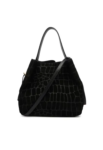 Geanta dama - piele naturala - negru - One Size INTL