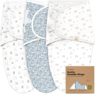 Scutec de înfășat KeaBabies - Organic, 0-3 luni, 3 bucăți, camioane