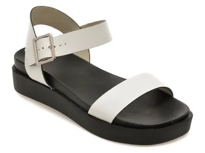 Sandale GRYXX albe, 376201, din piele naturala