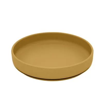 Farfurie, Petite&Mars, Take&Match, Din silicon, Cu ventuza, Fara BPA, 6 luni+, 400 ml, Ocru