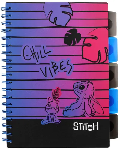 Caiet cu spirală Cool Pack Stitch - Chill Vibes, B5, 100 foi, pătrate