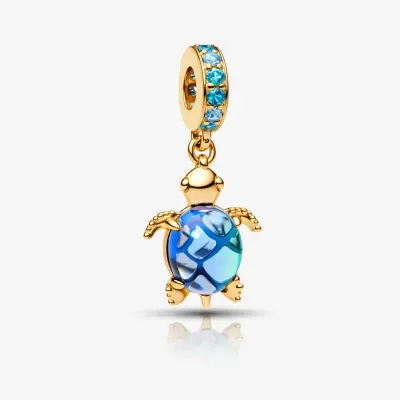 Talisman Pandantiv Broasca Albastra Gold Cu Argint