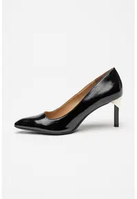 Pantofi din piele ecologica cu varf patrat - Negru