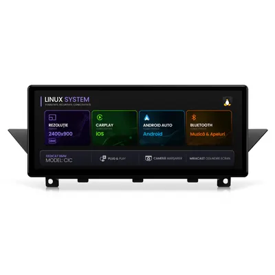 Navigatie BMW X1 E84 (2009-2015), Linux OS OEM, Varianta CIC, CarPlay Android Auto Wireless, MirrorLink, Camera AHD, 12.3 Inch