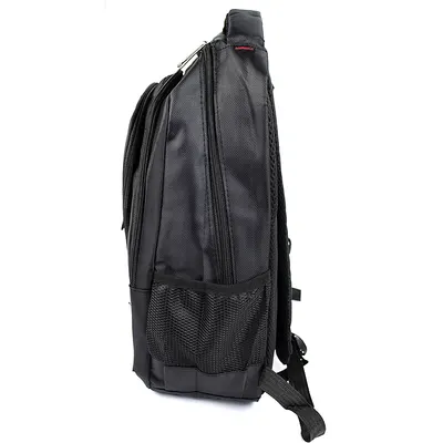 Ghiozdan laptop, 46x31x13 cm, 4 fermoare, intaritura spate, negru