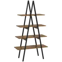 Raft Biblioteca Stil Industrial din PAL si Otel in Forma de A, 92x38.5x166 cm, Maro si Negru HOMCOM | Aosom Romania