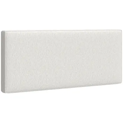 HOMCOM Tăblie de perete cu aspect de in, 140 x 60 cm, tăblie suspendată capitonată pentru dormitor, crem | Aosom Romania