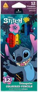 Creioane colorate triunghiulare Colorino Disney - Stitch, 12 culori