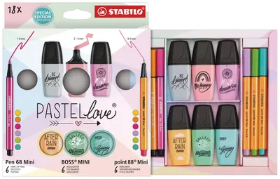 Set creativ Stabilo Pastel Love - 18 piese