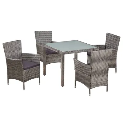 Gossi set mobilier de exterior cu perne, 5 piese, gri, poliratan
