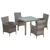 Gossi set mobilier de exterior cu perne, 5 piese, gri, poliratan