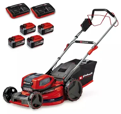 Mașină de tuns iarba autopropulsată cu acumulator Einhell - Power X-Change, GP-CM 36/52 S Li, 2x18 V, 52 cm, 4 baterii