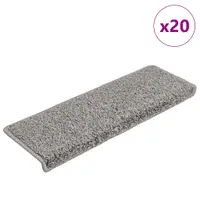 vidaXL Covorașe pentru scări, 20 buc., 65x21x4 cm, gri, cu margini dreptunghiulare