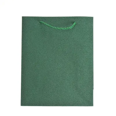 Punga de cadou verde cu sclipici 25 cm