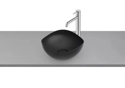 Lavoar Roca Ohtake A327A15080, montare pe blat, 37.5 x 37.5 cm, FineCeramic, mat, Negru