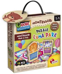 Puzzle din lemn pentru copii Lisciani Giochi - Montessori Baby Luna Park