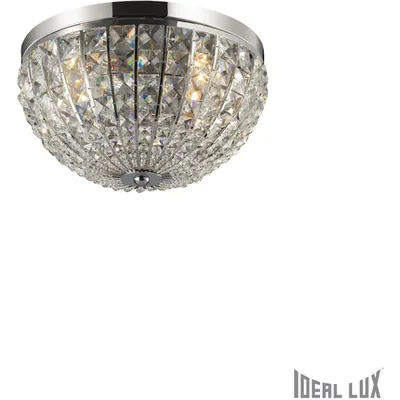 Plafoniera Calypso cu abajur sferic si decoratiuni de cristal 4x40W