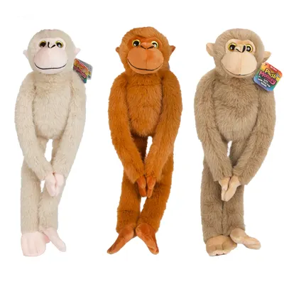 Jucărie de pluș Toi Toys - Maimuță, 55 cm, cu velcro