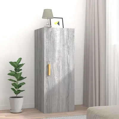 vidaXL Dulap de perete, gri sonoma, 34,5x34x90 cm, lemn compozit