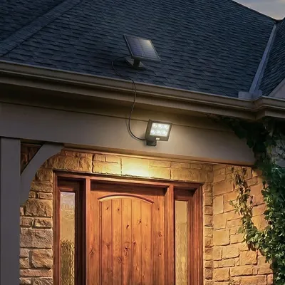 Lampa solară de exterior cu senzor de mișcare, panou solar separat, LED puternic