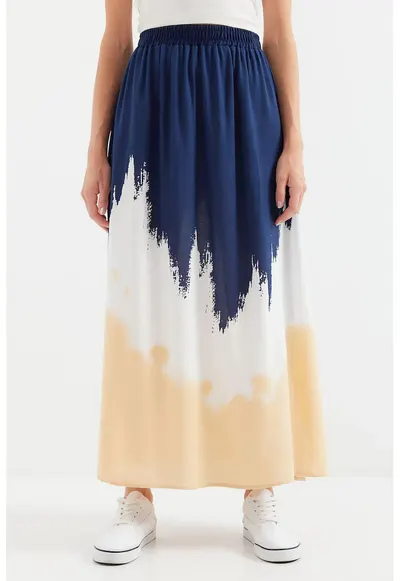 Fusta maxi HiCCUP cu talie elastica - model gradient - multicolor - viscoza
