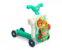 Antepremergator transformabil in vehicul fara pedale multifunctional 5 in 1 cu muzica si lumini Toyz Turcoaz