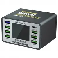 Incarcator Statie Mechanic 8C with Display, 50W, 3A, 7 x USB-A - 1 x USB-C, Negru