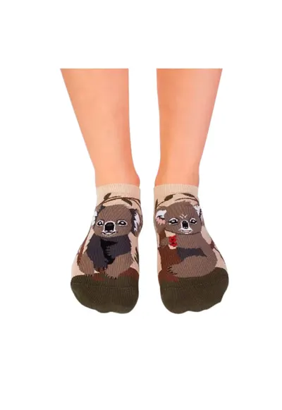 Sosete scurte din bumbac organic Arty Socks Koala Indragostite Kaki