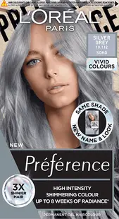 L'Oréal Préférence Vopsea de păr Vivid Colors, 10.112 Silver Grey