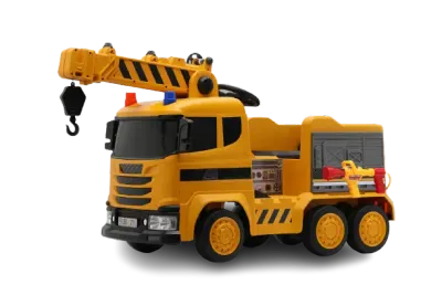Camion electric cu functie de macara, Kinderauto Costrucktor 140W 12V 10Ah, culoare Galbena