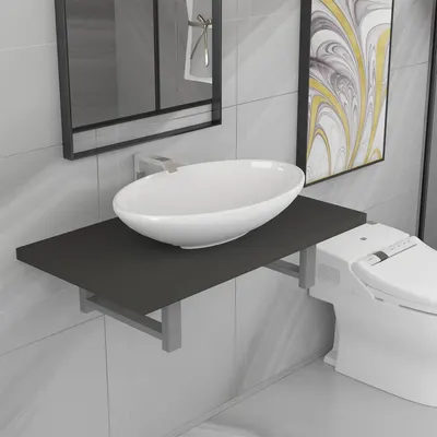Gossi set mobilier de baie, 2 piese, gri, ceramica