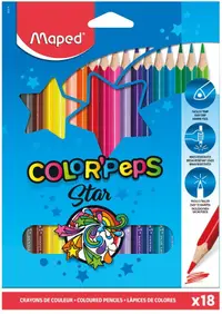 Set creioane colorate Maped Color Peps - Star, 18 culori