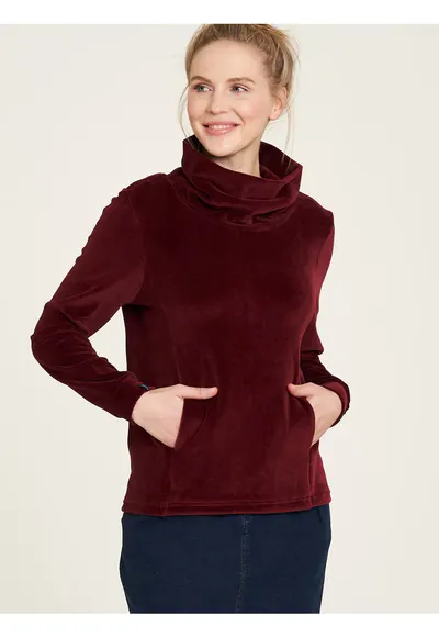 Bluza de trening din catifea cu guler